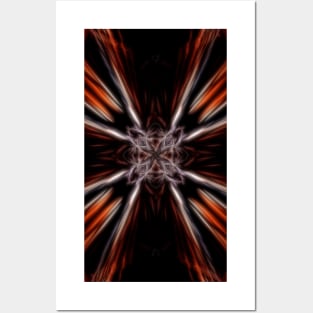 Abstract futuristic stylized cross, stylization of Maltese cross 2 Posters and Art